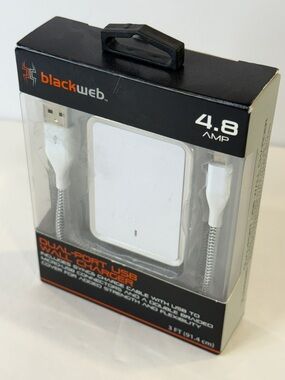 🆕 Blackweb Dual USB Wall Charger 4.8A Fast Charge + 3FT Micro USB Cable